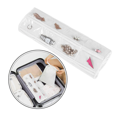 Linkstyle 160 Pocket Hanging Jewellery Organiser, Double-Sided Travel Jewelry Storage Roll, Jewelry Holder Bag with Hook, 2 PCS