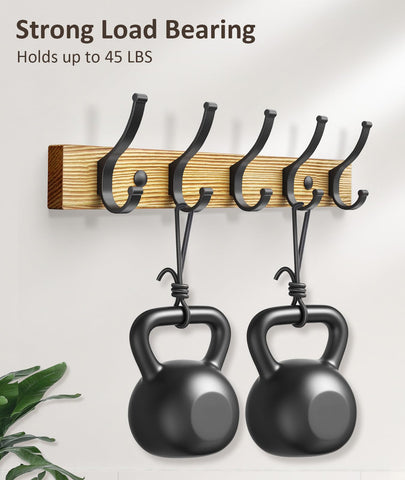 Optish Coat Hooks Wall Mounted, Heavy Duty Coat Hooks for Wall Wooden Coat Rack Wall Mounted for Entryway, Bathroom