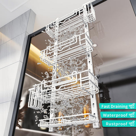 HapiRm Over Door Shower Caddy - 4 Tier Adjustable Shower Caddy Hanging
