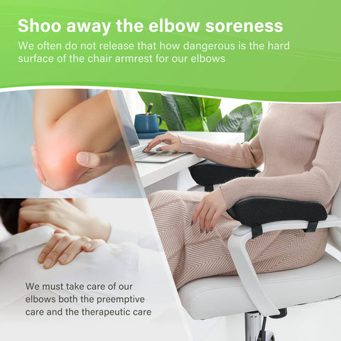 LargeLeaf Chair Ergonomic Armrest Cooling Gel Pads Elbow Pillow Pressure Relief Office Chair Gaming Chair armrest with Memory Foam armrest Pads