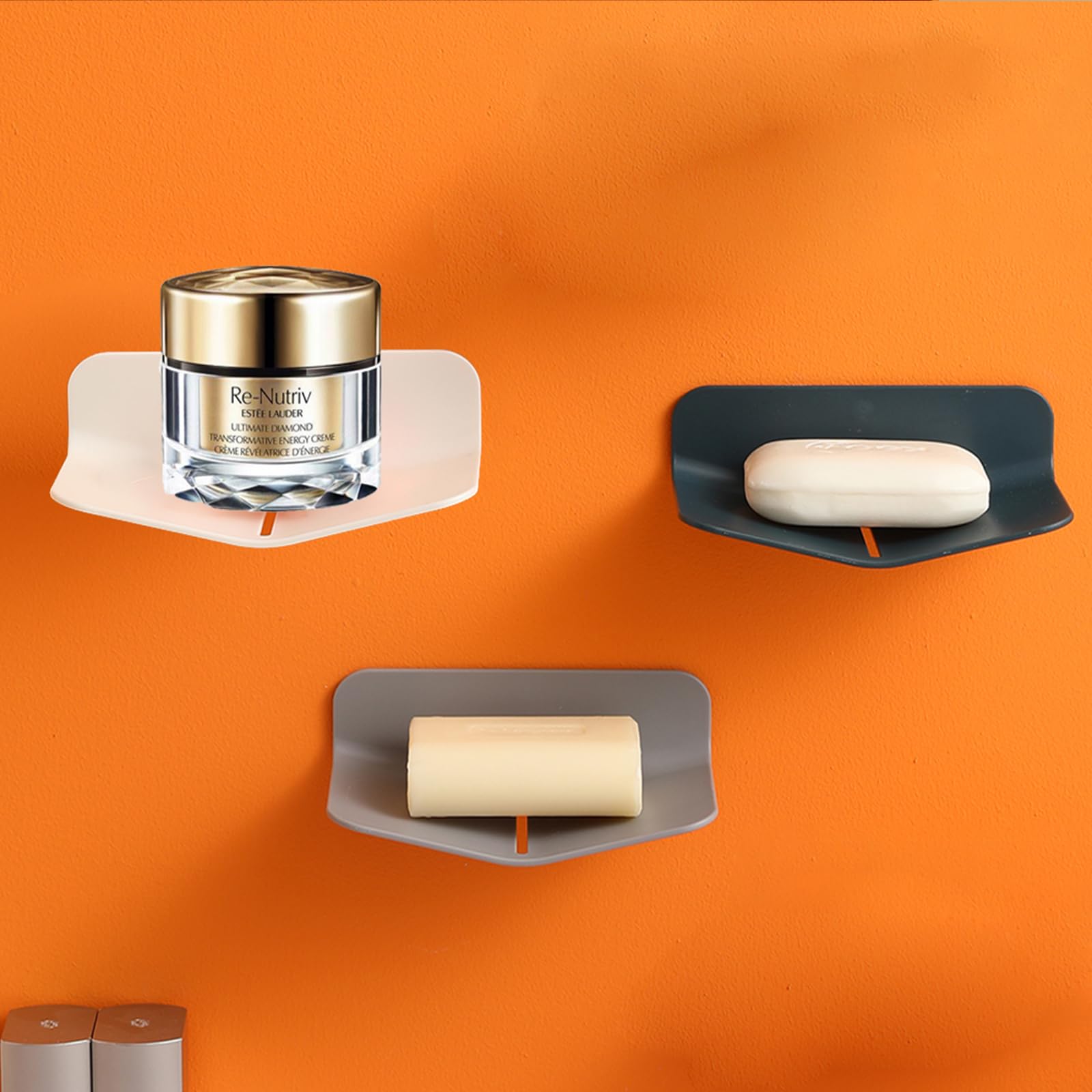 Soap Dishes for Bathroom with Drainage Shower Soap Holder with Self-draining V-shaped Soap Saver for Shower. (White, 2)