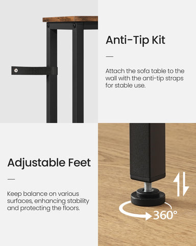 CHOEZON 160 cm Narrow Console Table with Power Outlet, 18 cm Skinny Sofa Table, Long Behind Couch with Charging Station, for Entryway, Hallway