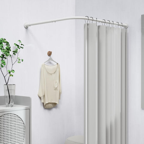 WELDUN L-Shaped Shower Curtain Rod, 68-96cm × 68-96cm Stainless Steel