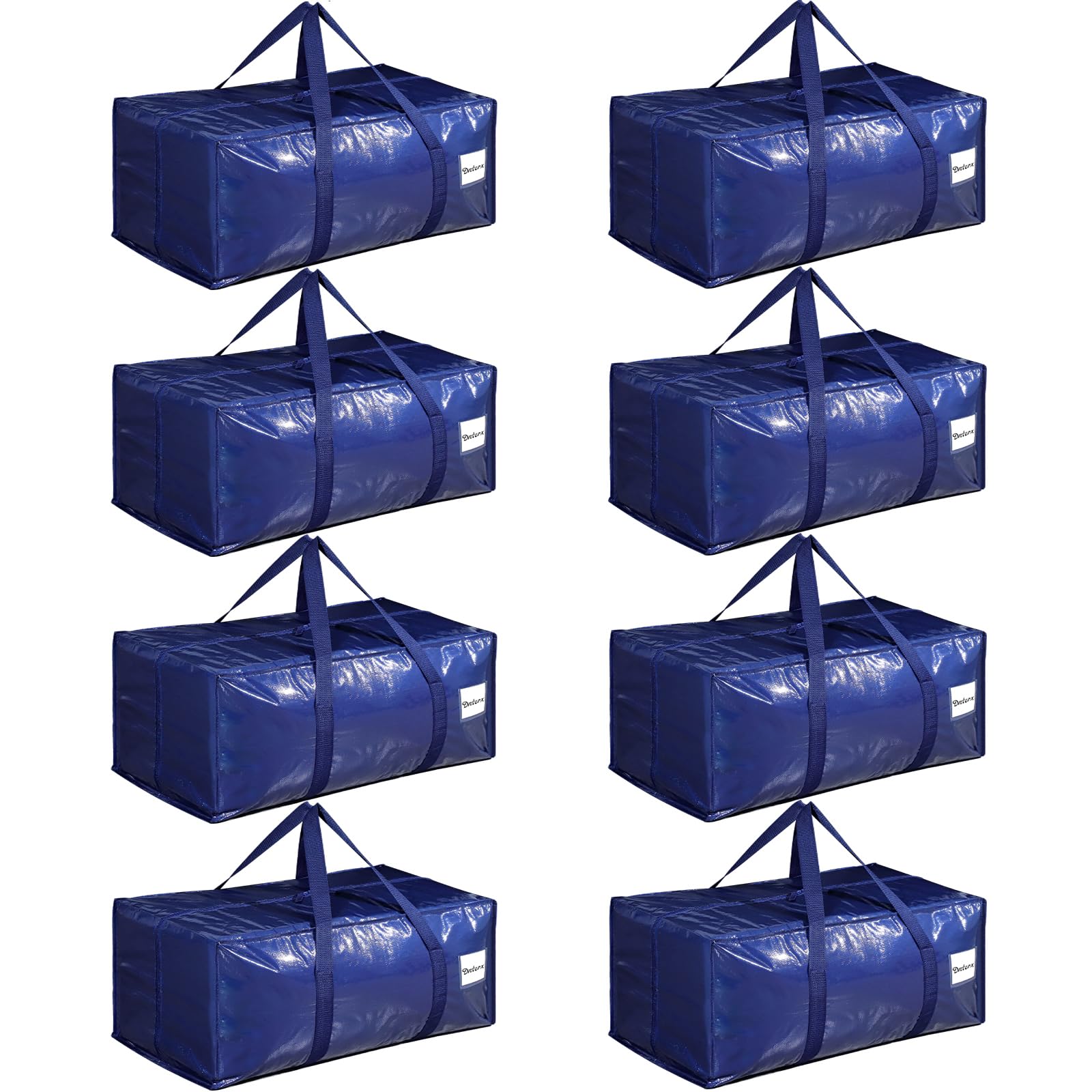 Dntorx 8 Pack 90L Moving Bags, Heavy Duty Oversized Storage Totes, Blue