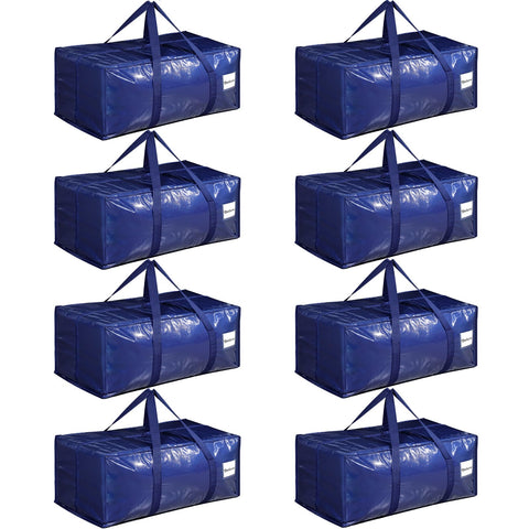 Dntorx 8 Pack 90L Moving Bags, Heavy Duty Oversized Storage Totes, Blue