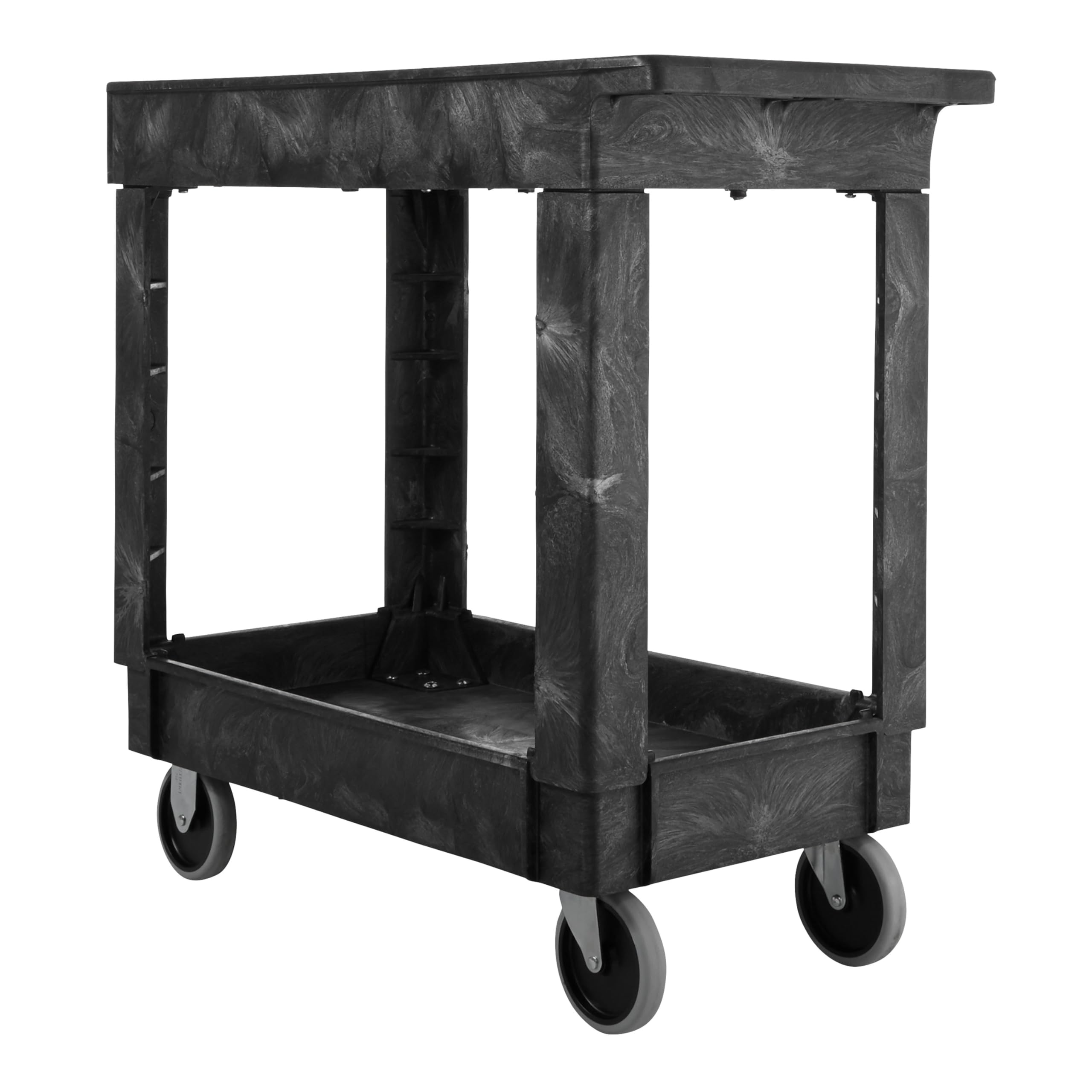Rubbermaid Commercial FG9T6600BLA Service/Utility Cart, Two-Shelf, 300 lb capactiy, Black