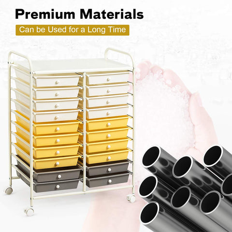 GiantexUK 20 Drawers Storage Trolley (Yellow)