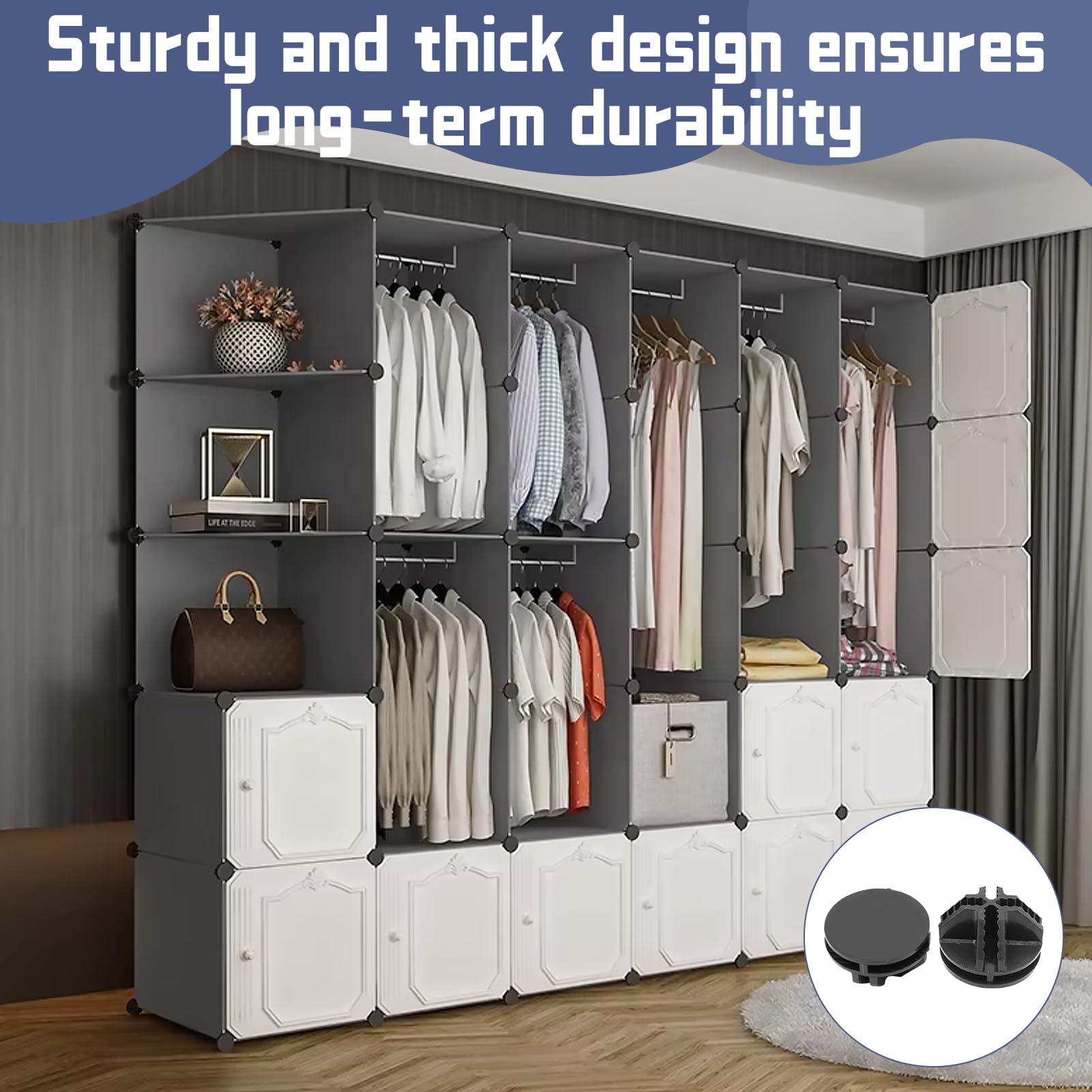 Girihe 20 PCS Storage Cube Connectors, Wire Cube Storagge Shelves Cubes C&C Grid Connectors Cubes Storagge Connectorss
