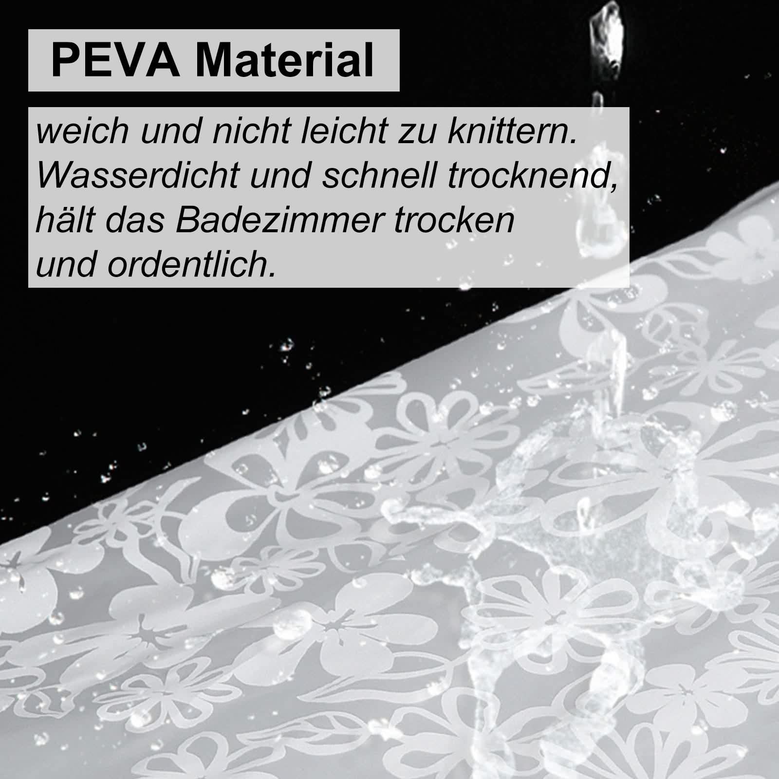 Whoiy Shower Curtain Washable White Shower Curtain Washable 300 x 200 cm Peva Snowflake for Home Dorm,White