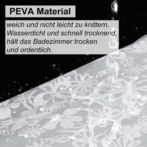 Whoiy Shower Curtain Washable White Shower Curtain Washable 300 x 200 cm Peva Snowflake for Home Dorm,White
