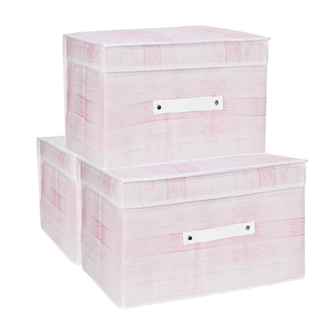 HNYQQL Fabric Storage Boxes With Lids 3 Pack, Fabric Storage Baskets With Lids for Foldable Medium Canvas Storage Baskets for Organisation, Shelf