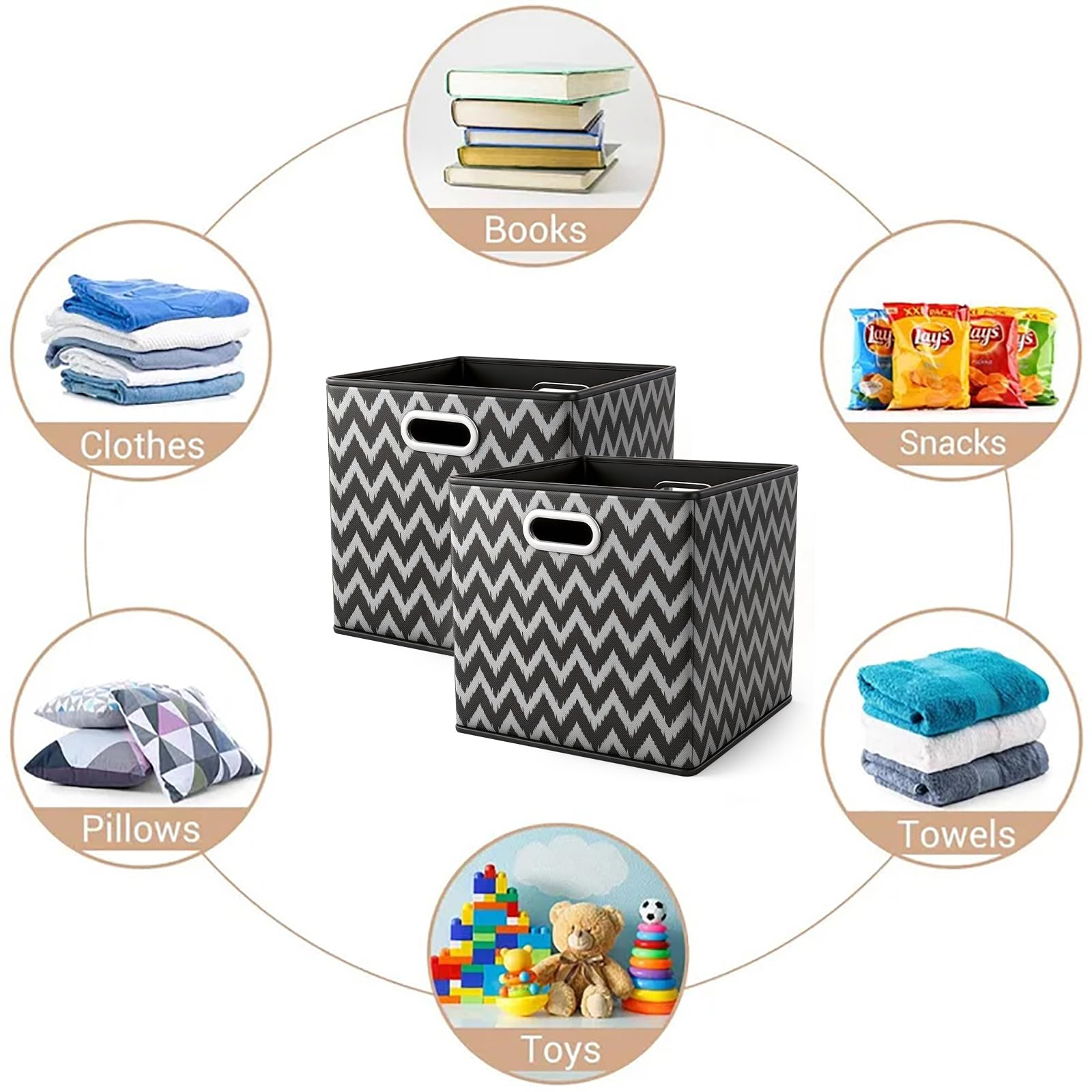 ARVINKEY 2 Pack Foldable Storage Boxes, 20L Non-Woven Fabric Storage Cubes with Handles
