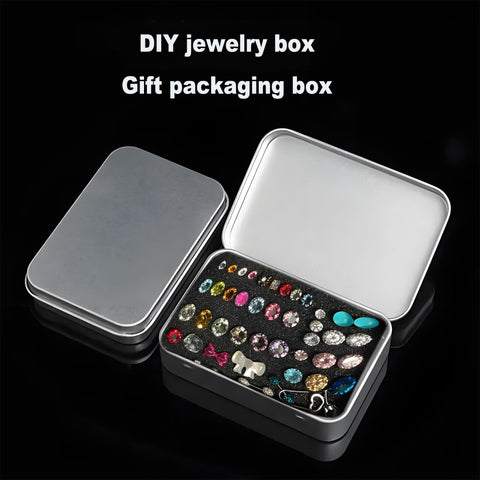 Forever bene 12 Silver Metal Tins with Hinged Lids, 12 Pieces, Silver, each piece measures 11,5 × 8,5 × 2,2 cm