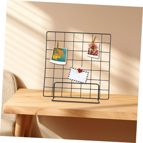 VALICLUD Multi-Functional Wire Grid Display Stand 13.78 Inch Metal Panel Rack for Tabletop Photo Display and Craft Shows 2-Pack Desktop Organizer for