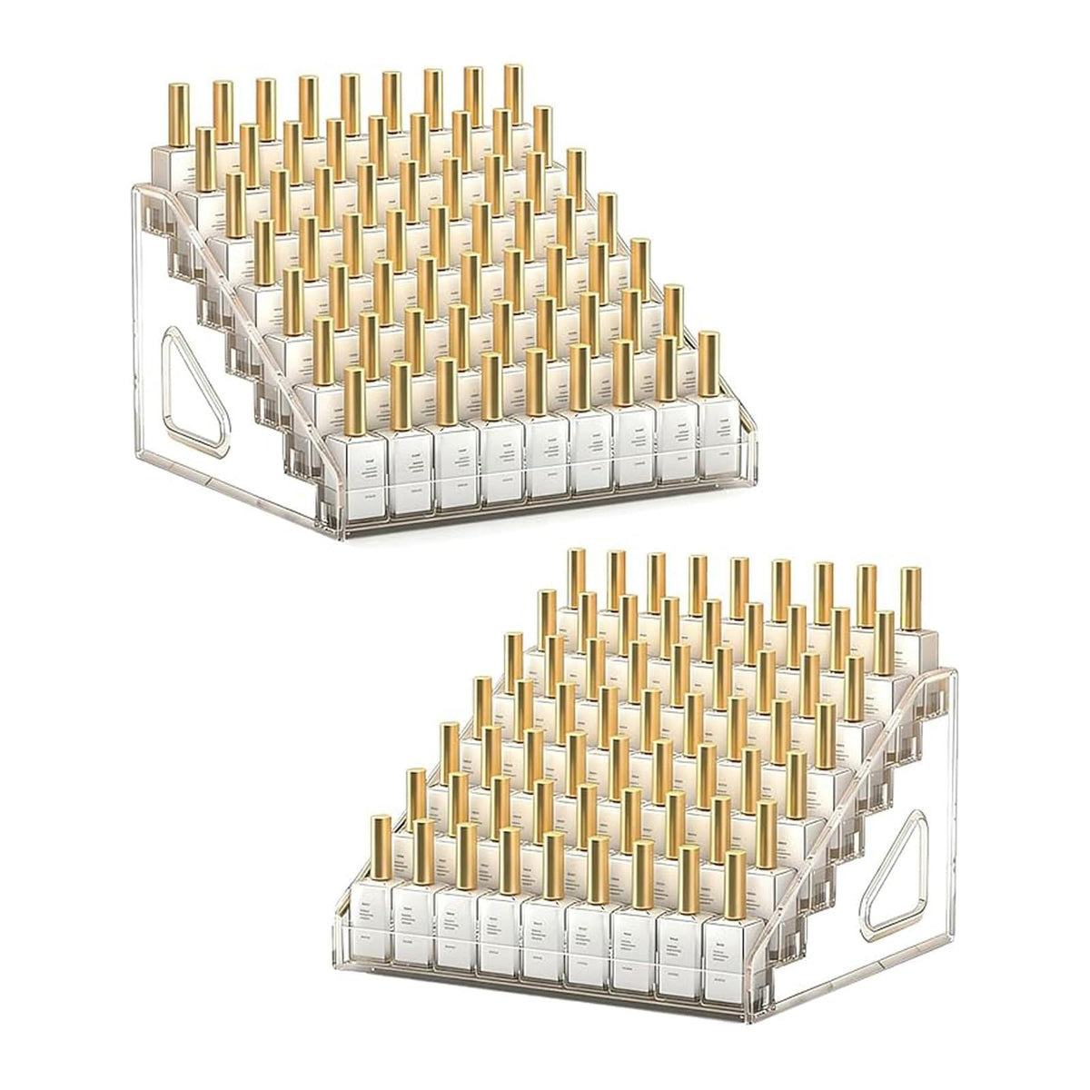 ZYNERY 2 Pack 7 Tier Acrylic Nail Polish Rack, Clear Makeup Organizer storage Rack for Essential Oil Holder Display Stand Holds