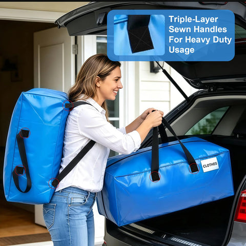 Moving Boxes 6 Pack,95L Extra Large Moving Bags,Storage Bags with Backpack Straps,Zippers &Handles,Boxes for Moving House,Waterproof Moving Totes for