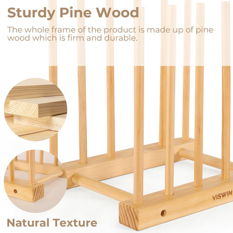 VISWIN Tabletop Art Storage Rack - Wooden Drying & Display Rack with Adjustable Slots for Organizing Canvas, Prints, Artwork, Panels, and Posters