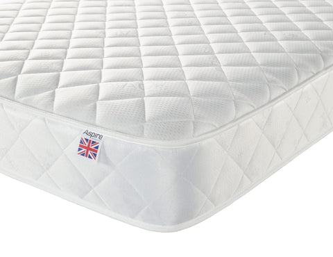 Aspire Beds Cumulus White 2 Sleep Comfort Layers & AC Aspire-Cool Touch Sleep Surface Foam Free Bonnell 500 Sprung Premium Economy Mattress