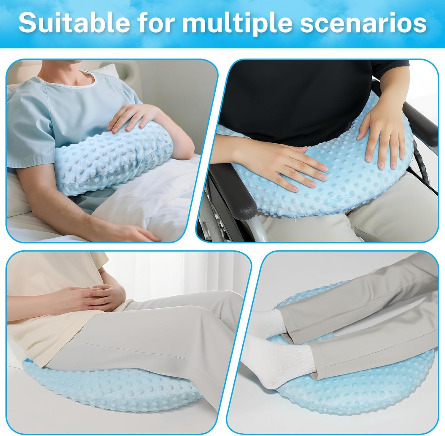 OUWERALL Wheelchair Pillow, Cotton, Adjustable Lumbar Support, Breathable, Arm Support, Lumbar Protection, Prevention of Forward Bumping