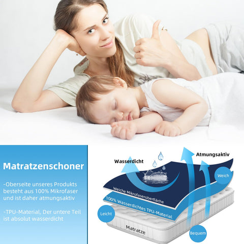 mafudoxi Waterproof Mattress Protector, 160 x 200 cm, Incontinence Fitted Sheet, Breathable Mattress Protector, Bed Sheet, Moisture Protection