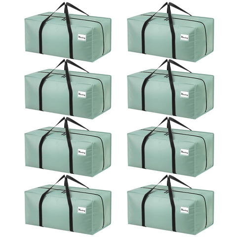 Dntorx 8 Pack 90L Moving Bags, Heavy Duty Waterproof Storage Bags, Green
