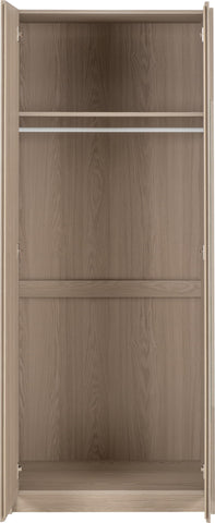 Seconique Paris 2 Door Mirrored Wardrobe in Smoked Ash Effect