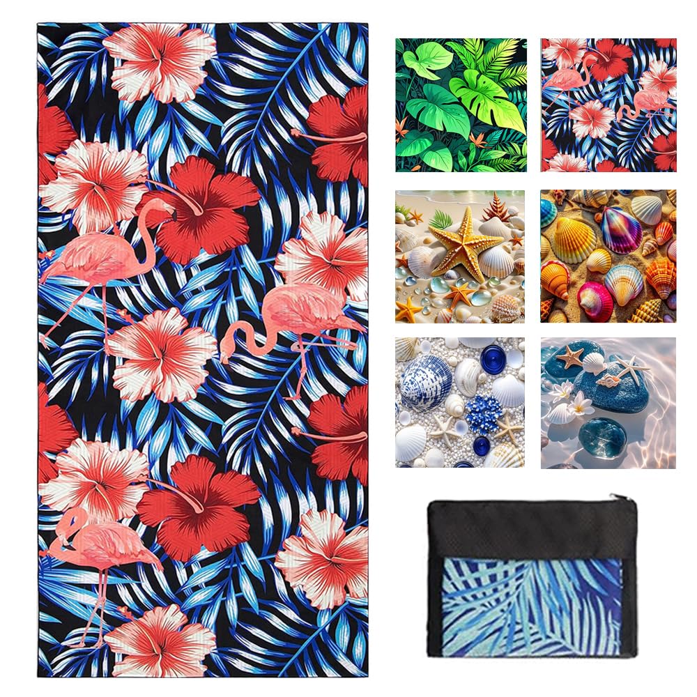 JAODFK Microfibre Beach Towel 71"X32" Quick Dry Lightweight Sand Free Large Thin Towels Travel Essentials For Adults Womens Swim Bath Accessories