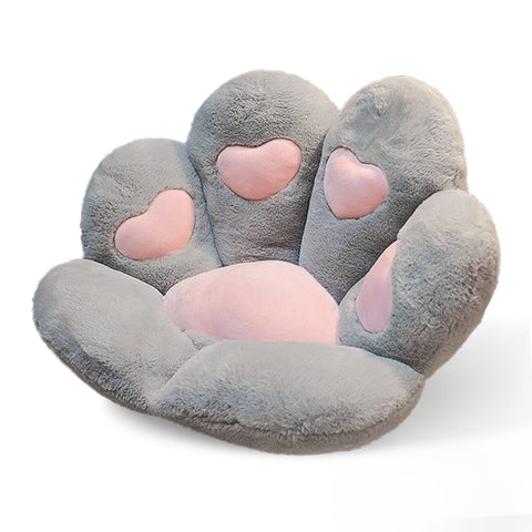 Firecos Cat Paw Cushion, Plush Paw-Shaped Seat Cushion for Armchair, Soft Warm Plush, 70x60cm (Grey)