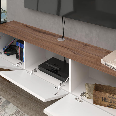 ATELIER MOBILI Floating TV Stand, Modern White TV Console, 63 Inch, Living Room Entertainment Center