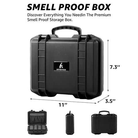 INFINITKIN Smell Proof Box, Large Airtight Stash Box with Combination Lock – Waterproof & Durable Smell Proof Container for Travel & Home