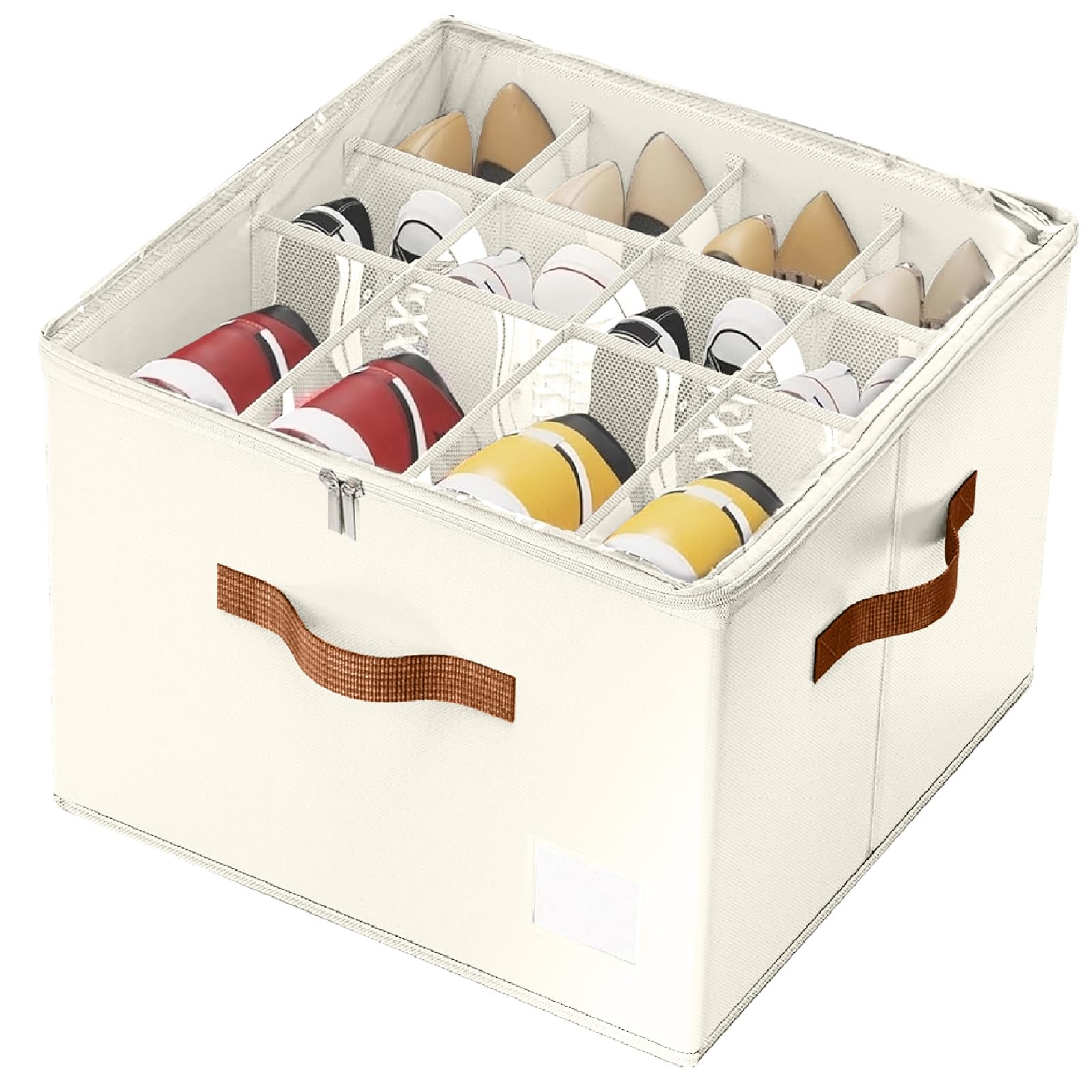 SYEXDZON Shoe Organiser, Foldable Shoe Storage Box for Closet