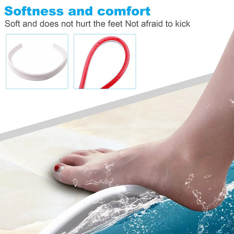1M Wet Room Floor Barrier, 8.9cm Height TPE Curved Shower Threshold Water Barrier, Wet Room Shower Seal Strip
