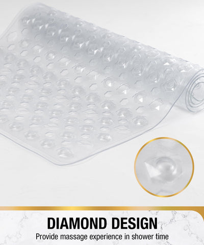 HITSLAM Bath Mat Non Slip Anti Mould, 89 x 40 cm Long Non Slip Shower Mat for Inside Shower