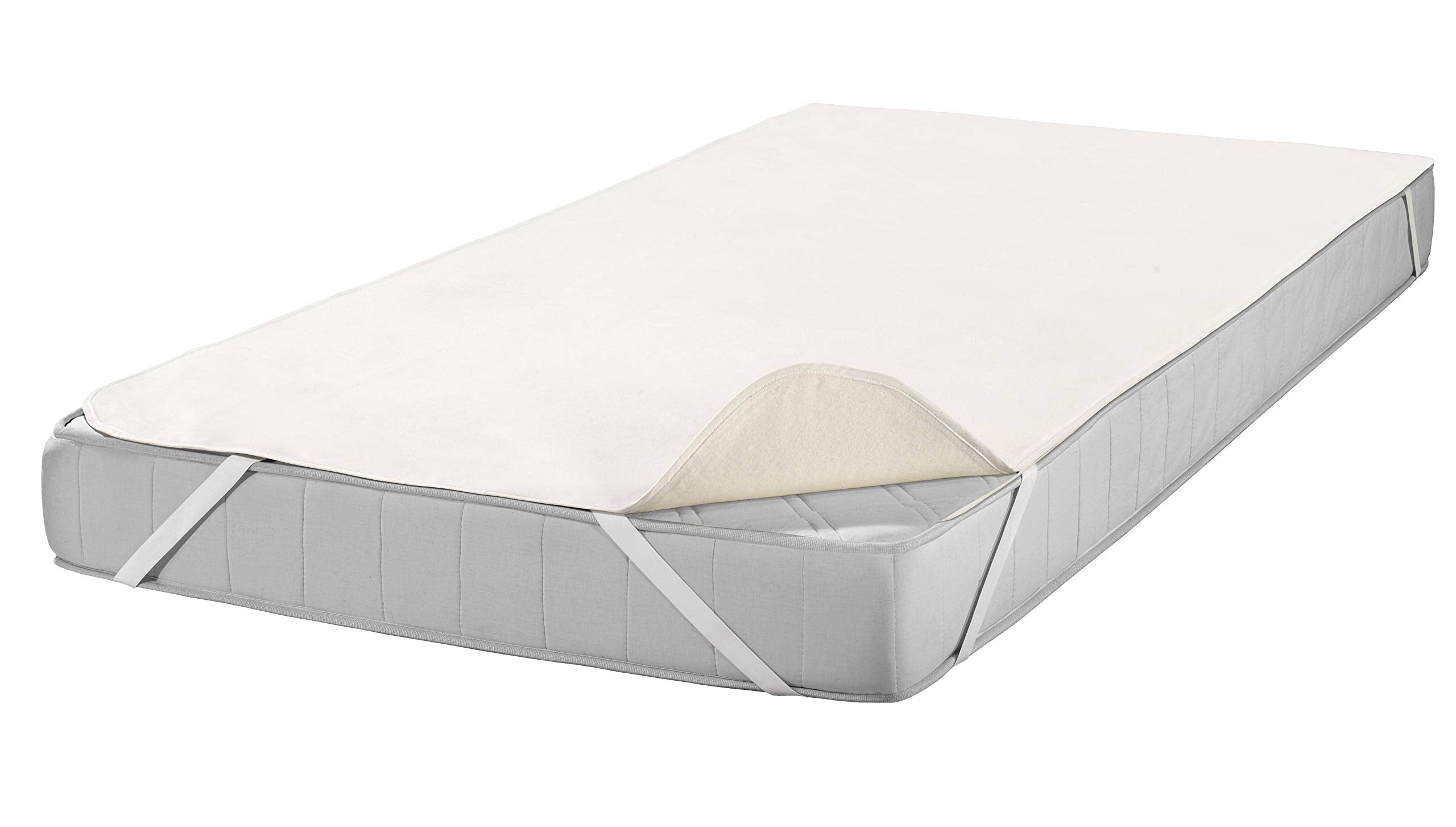Setex kalmuck mattress protector, corner rubber, 100% cotton, classic, raw white, 2107, Cotton, natural, 100 x 200 cm