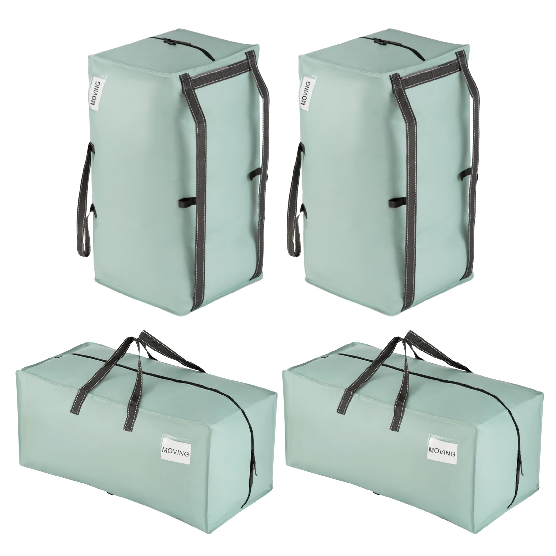 VENO 4 Pack Heavy-Duty Extra Large Moving Bags W/Backpack Straps, Moving House Essentials, Clothes Storage, Packing, Laundry Bags