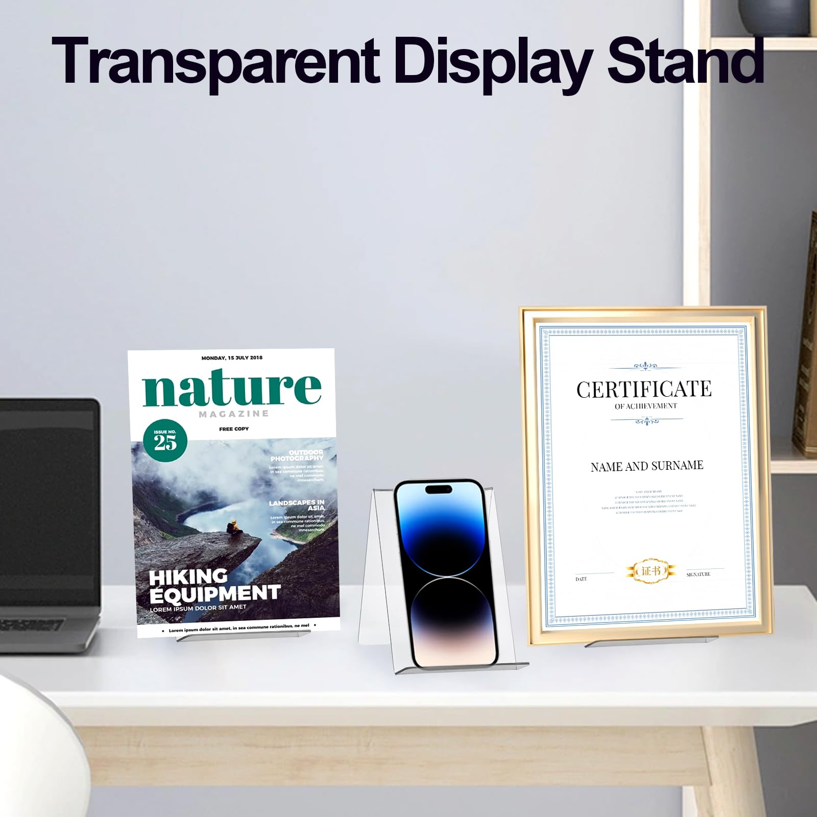 10 PCS Acrylic Book Display Stands, Clear Book Stand Holder