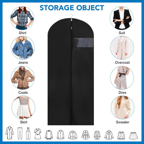 2 Pack Dress Bags Covers Long, PEVA Garment Bags, Dress Covers 60cm*140cm