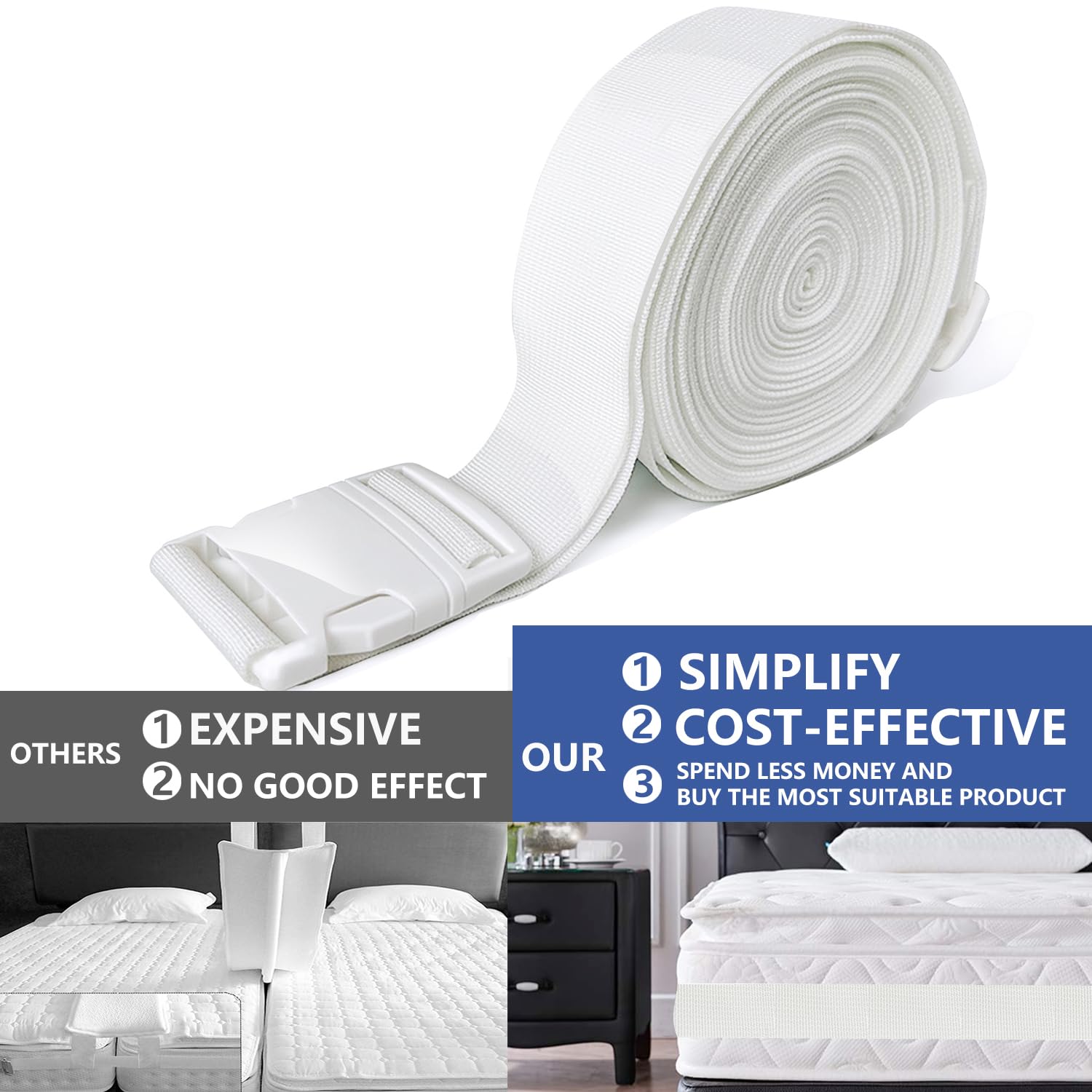 X SIM FITNESSX Mattress holder, connects two mattresses to a large lying surface, variably adjustable, mattress stop, holder, double bed bridge