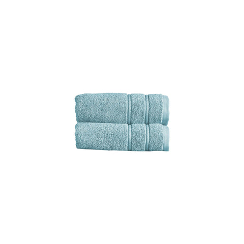 Christy Antalya Hand Towels | Set of 2 | 100% Turkish Cotton | 600GSM | Soft Plush Luxury Towel Set | 50cm x 90cm | Quick Dry | Ocean Blue