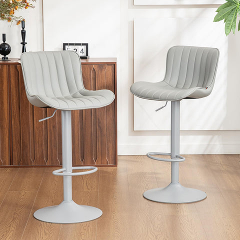 Kidol&Shellder Bar Stools Set of 2 Modern Breakfast Bar Stools, ALL Grey