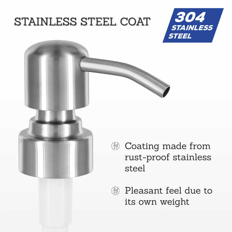 ALTGLAS Stainless Steel Soap Dispenser Pump 'Zagreb' for 28mm Thread Neck