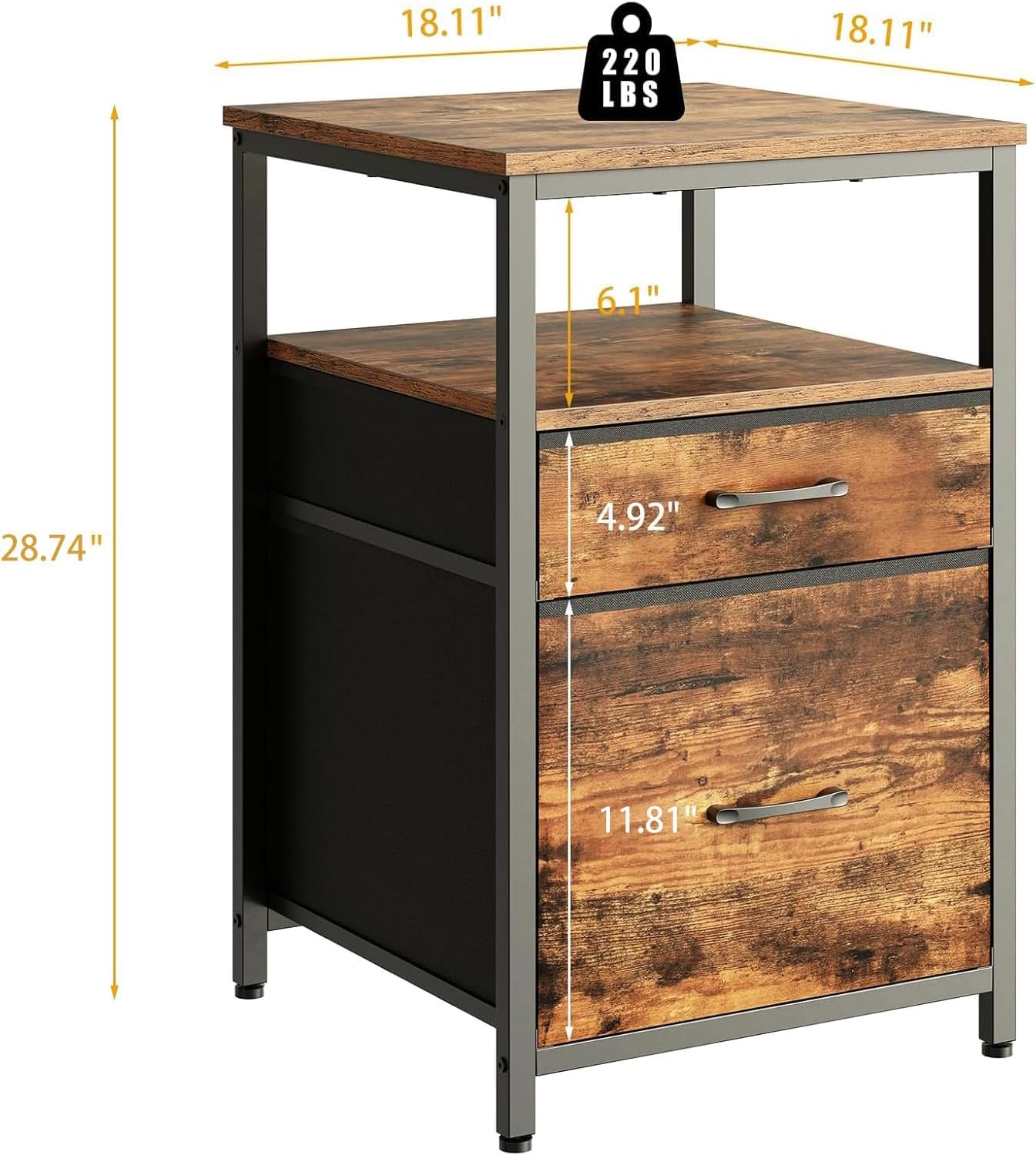 Herture Mini Fridge Stand, Small Refrigerator Stand with 3 Storage