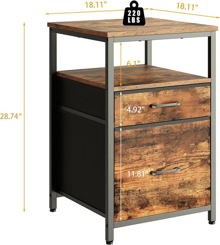 Herture Mini Fridge Stand, Small Refrigerator Stand with 3 Storage