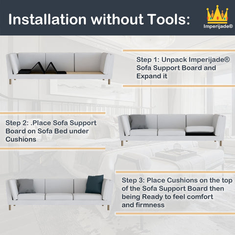 Imperijade® 𝗕𝗲𝘁𝘁𝗲𝗿 𝗦𝗶𝘇𝗲 Sofa Rejuvenator Board | Adjustable | Couch Sofa Cushion Support Board (173X52 cm)