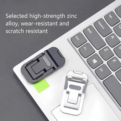 Chenflying 2 Pcs Zinc Alloy Foldable Laptop Stand, Portable Computer Mini Keyboard Riser with 2 Adjustable Angles