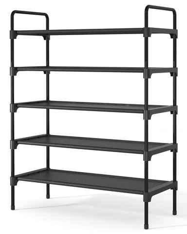 Kitsure Space-Saving Shoe Rack for Closet, 70.0 cm Wide - 5 Tiers, Black