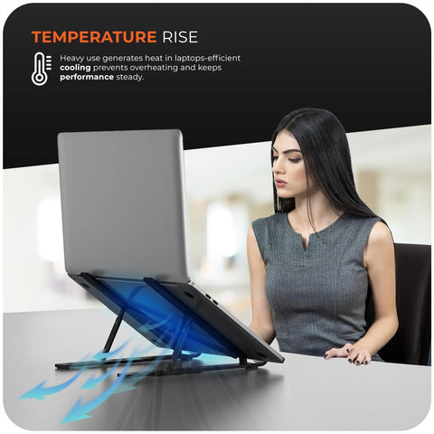 Roe Tenpo Laptop Stand For Desk, 6 Levels Height Adjustable Laptop Riser For Desk, Foldable & Portable, Compatible with MacBook Air/Pro, HP, ASUS