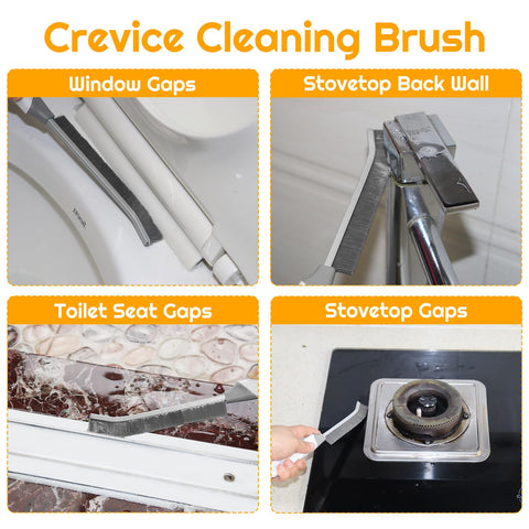 SUOXU Cleaning Brush Toilet Brush,Home Kitchen Bathroom Window Crevice Cleaning Brush,2 pcs Hard Bristle Magic Gap Cleaning Tool,Tile Groove Gap