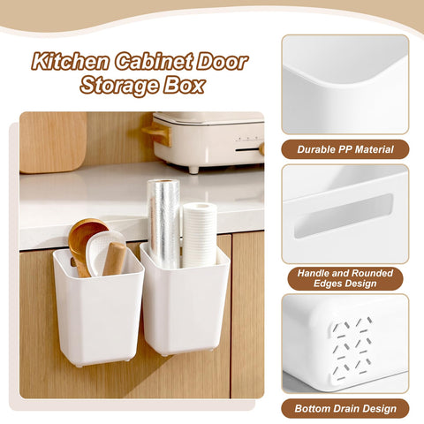 Surflyee 4PCS Kitchen Cabinet Door Storage Box, Kitchen Cupboard Organiser