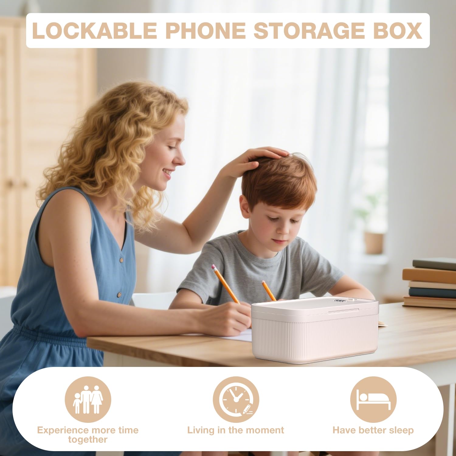 JOSTART Lockable Storage Box with Combination Code, Portable Small Medicine Box BPA-Free Phone Safe for Home Fridge Office Travel